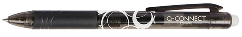 RETRACTABLE BALL PEN, Q-CONNECT, ERASABLE, DIA 1,0MM, LINE 0,7MM, BLACK