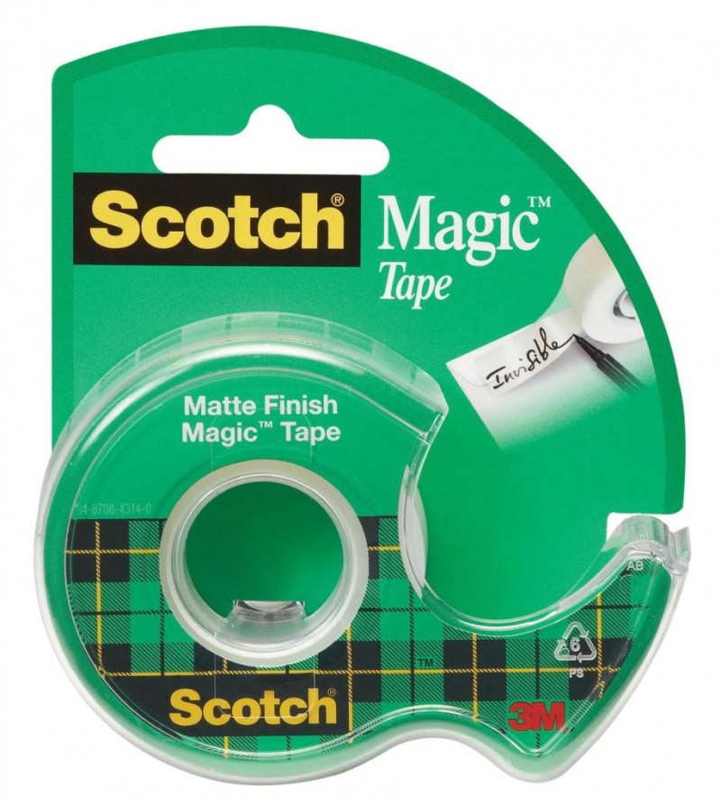 890-8-1975 TAPE STATIONERY ON DISPENSER SCOTCH MAGIC, 19MMX7,6M, MATT