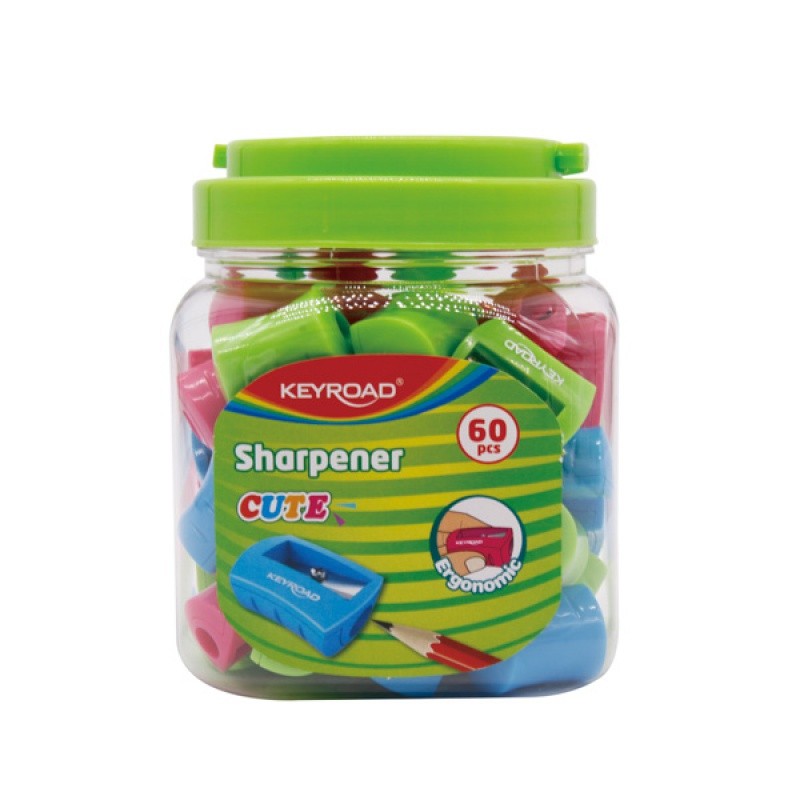 PLASTIC SHARPENER, KEYROAD CUTE, SINGLE, MIX, TUBE /KR970970