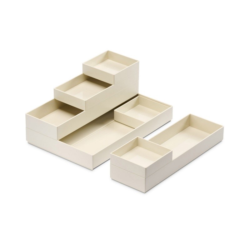 MODULAR TRAYS moxom CONTAINER SET (250x170x65MM) 7 PCS WHITE