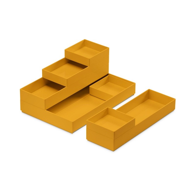 MODULAR TRAYS moxom CONTAINER SET (250x170x65MM) 7 PCS YELLOW