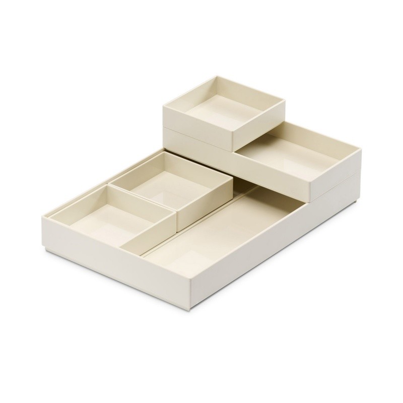 MODULAR TRAY moxom CONTAINER SET (250x170x35MM) 5 PCS WHITE