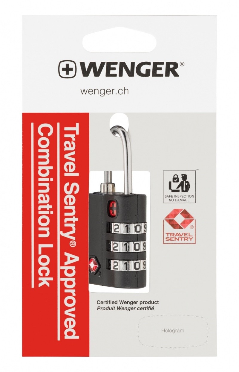 WENGER COMBINATION PADLOCK, BLACK