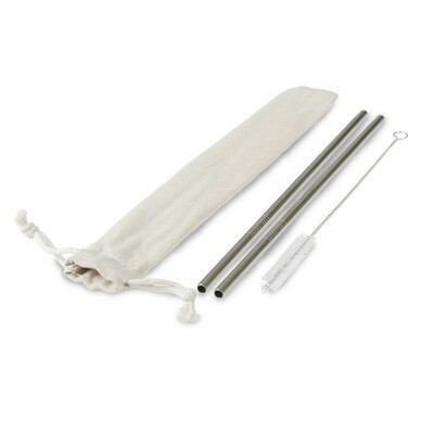 eusable drinking straw set, 2 pcs with cleaning brush | Monim