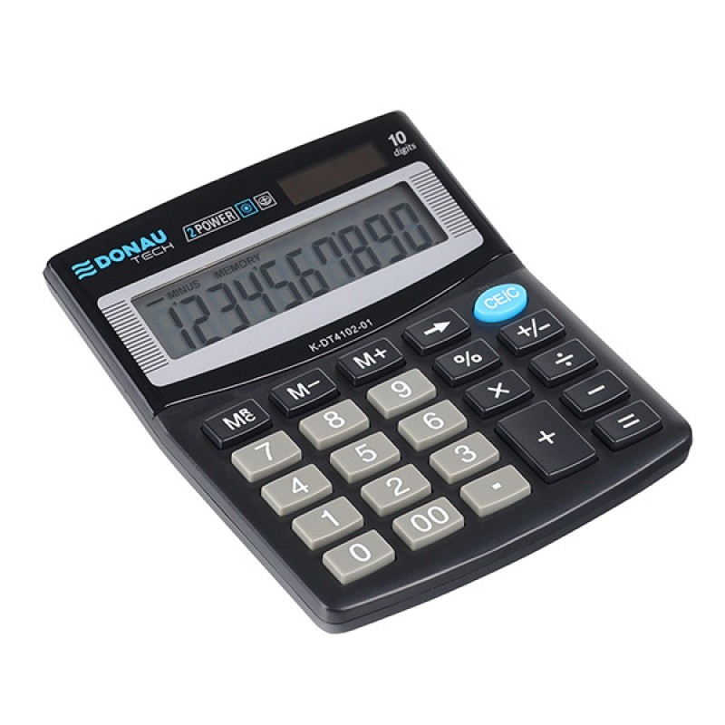 DESKTOP CALCULATOR DONAU TECH, K-DT4102, 122x100x32 MM, BLACK
