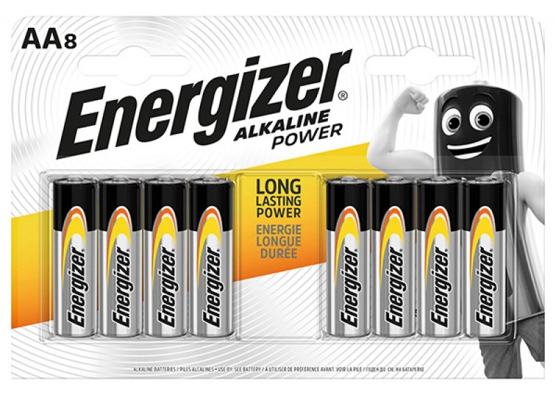 BATTERY ENERGIZER POWER  ALKALAINE AA/8