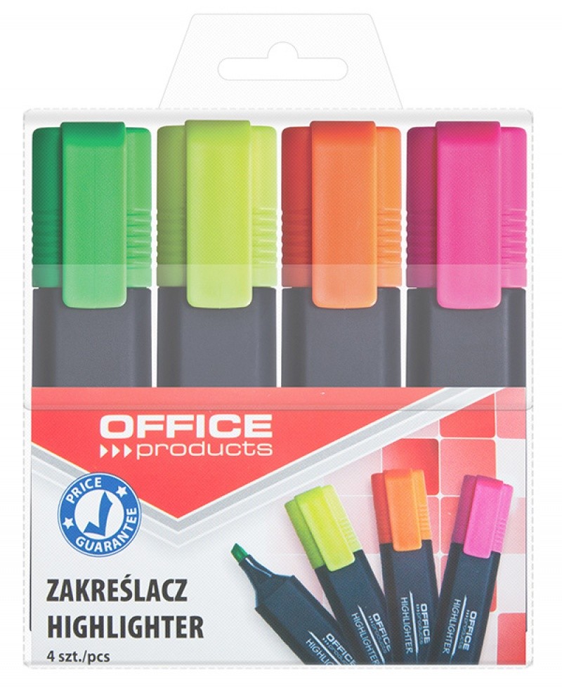 ტექსტმარკერების კომპლექტი 4 ფერით OFFICE PRODUCTS CLASSIC WALLET
