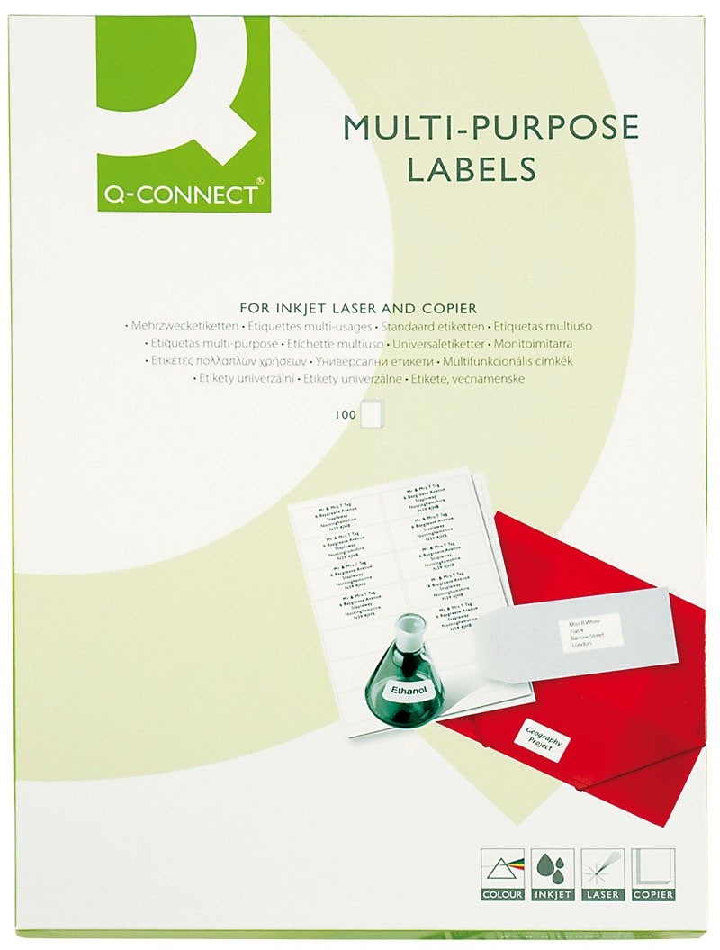 SELFADHESIVE Q-CONNECT LABELS 105,0X48,0MM, 100 SHEETS //AP4711