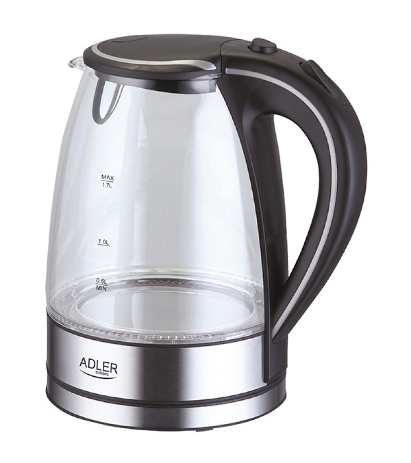 KETTLE PLASTIC, ADLER, WITH, 1,7L,POWER 2000W, BLACK