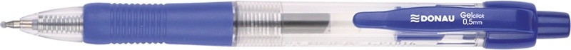 კალამი გელიანი DONAU Waterproof, 0.5მმ, ღილაკით, ლურჯი
