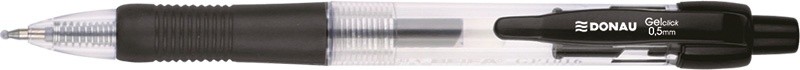 კალამი გელიანი DONAU Waterproof, 0.5მმ, ღილაკით, შავი
