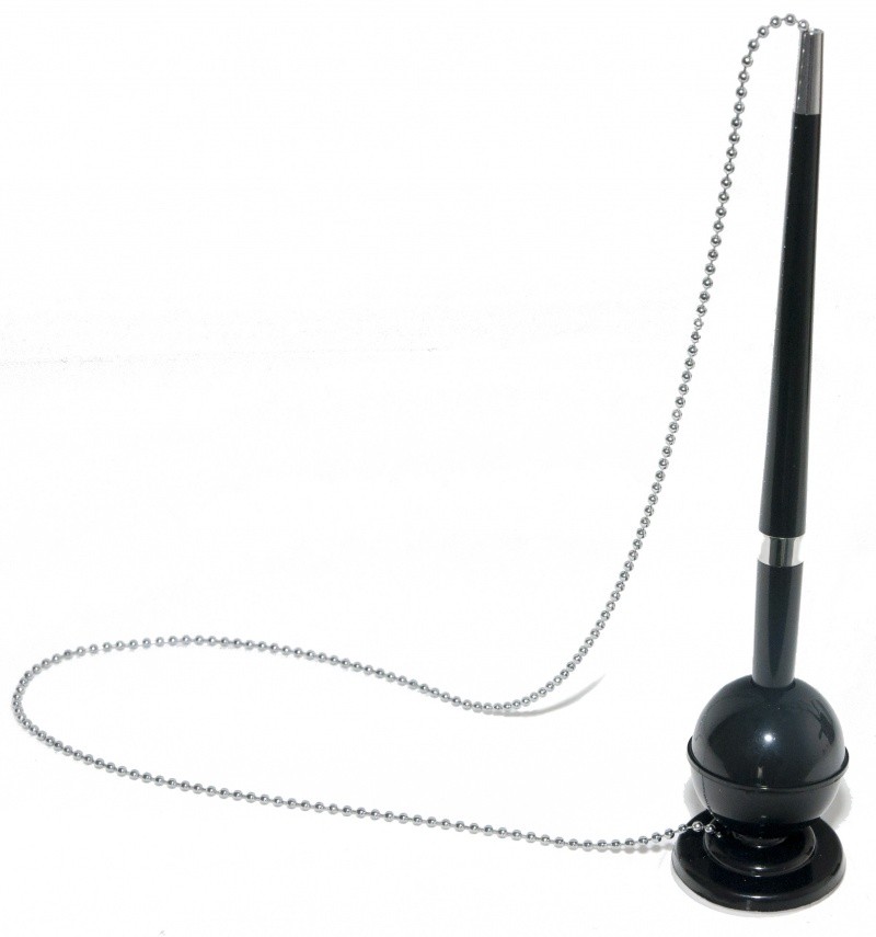 RECEPTION BALL BALL PEN WITH METAL CHAIN, OFFICE PRODUCTS, SELFADHESIVE, BLUE
