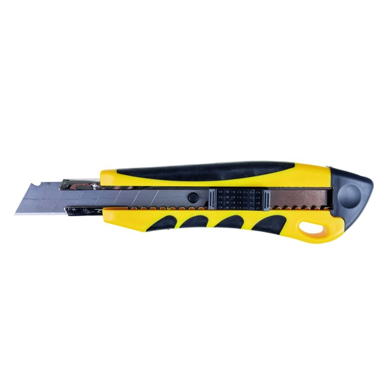 CUTTER, OFFICE PRODUCTS, PRO, 18MM, WITH 3 BLADES, RUBBER GRIP, OPP BAG