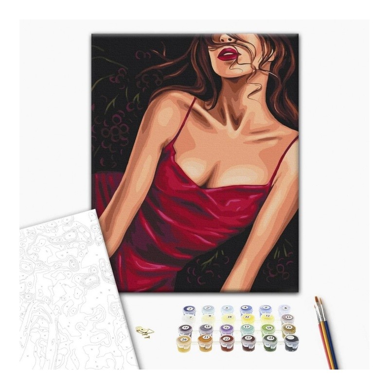 PAINTING BY NUMBERS, BRUSHME, 40X50CM, SEDUCTIVE RED, 1PC, BOX