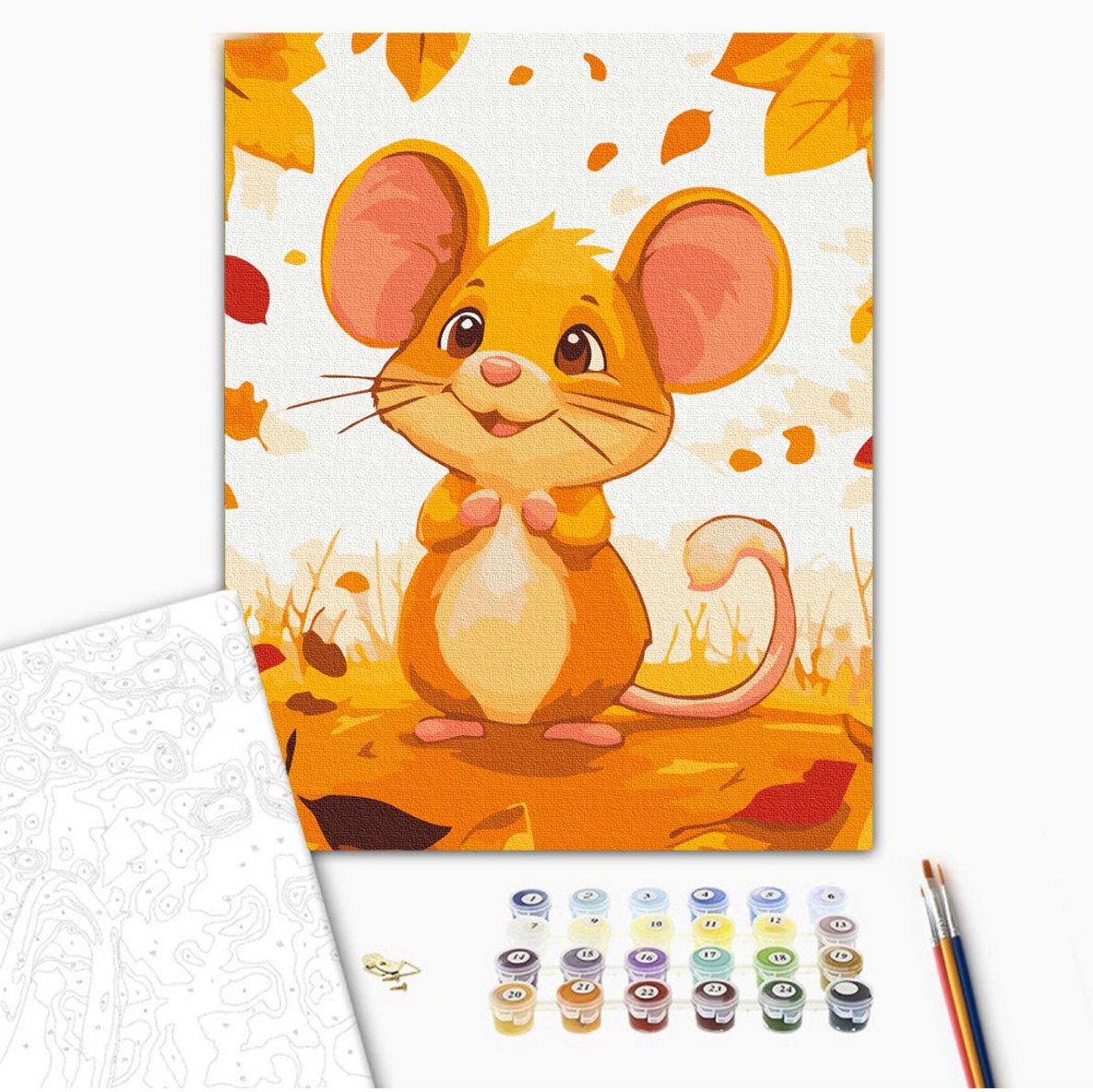 PAINTING BY NUMBERS, BRUSHME, 30X40CM, KIDS, MOUSE, 1PC