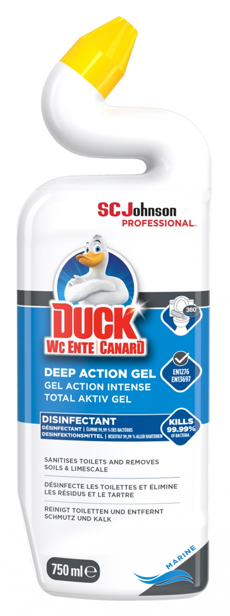 ტუალეტის საწმენდი სითხე DUCK DEEP ACTION, ზღვის სურნელით, 750 მლ